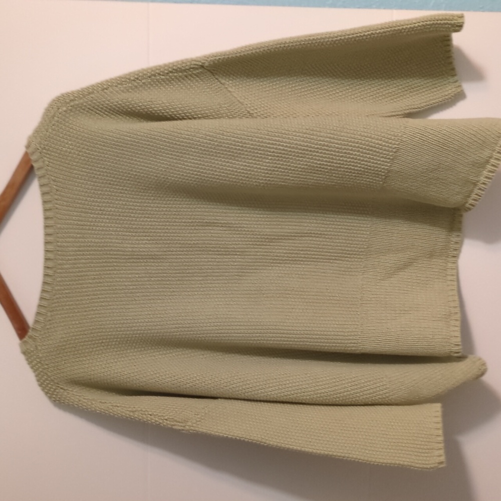 Poetry Sage Green Crew Neck Chuncky Boho Minimalist Sweater Pullover Largenlook - Picture 5 of 6